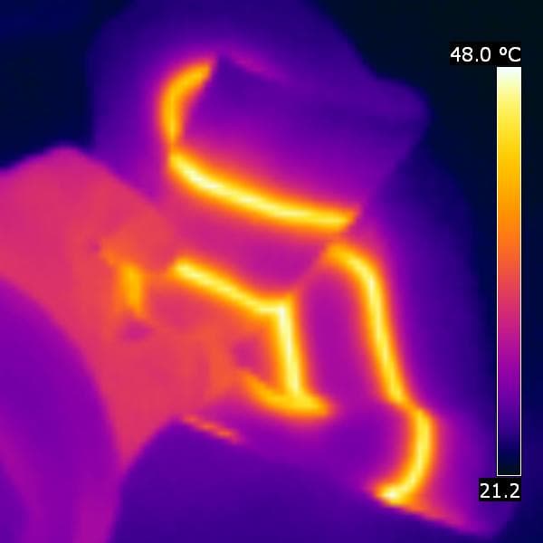 Termovizní snímek textilie