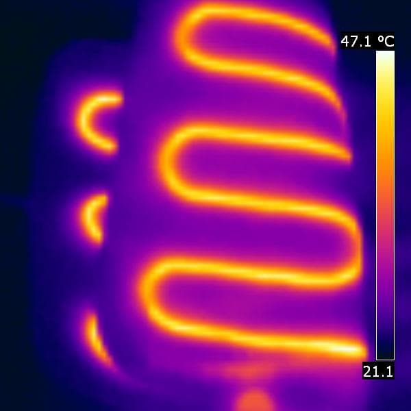 Termovizní snímek vlákna